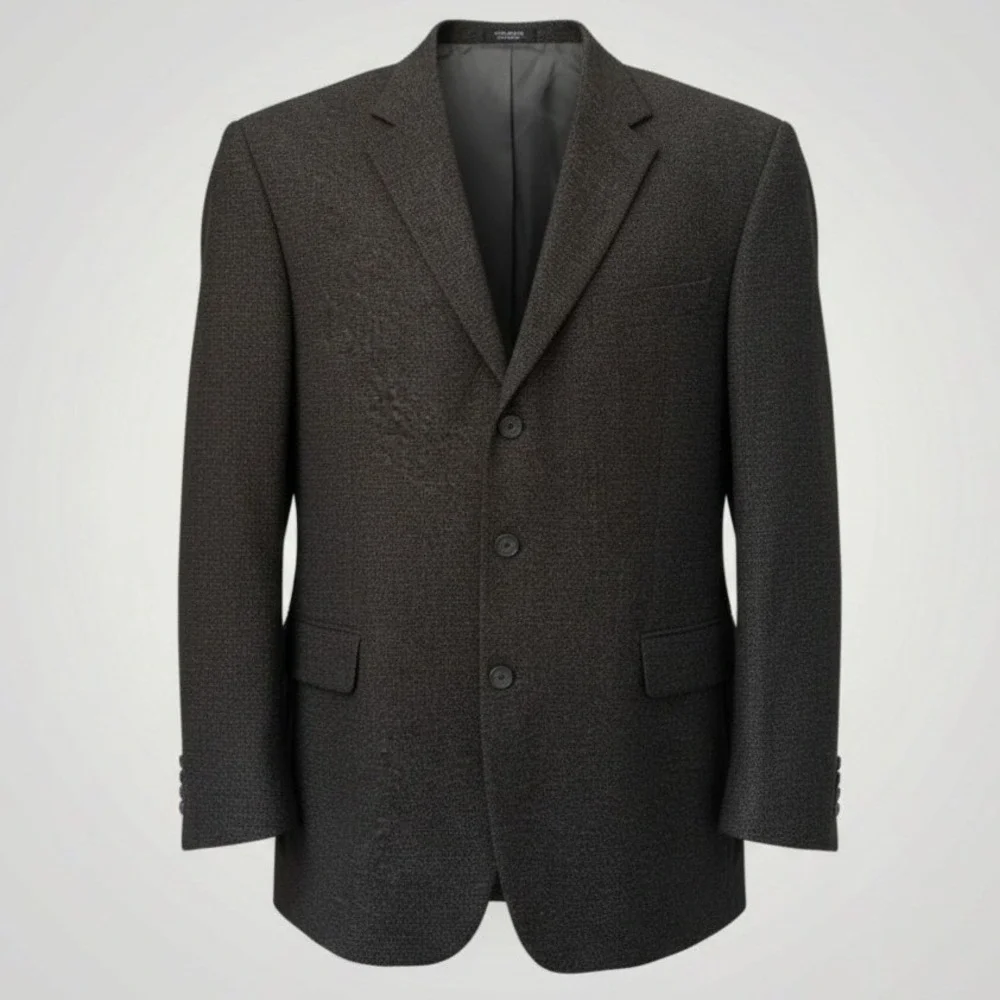 Oscar de la Renta Sport Coat Men 50L Brown Texture Blazer Wool Cashmere Academia